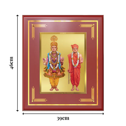Lord Swaminarayan | Incarnation of Dharma & Divine Grace Wall & Tabletop Frame in 24K Gold Plated Foil