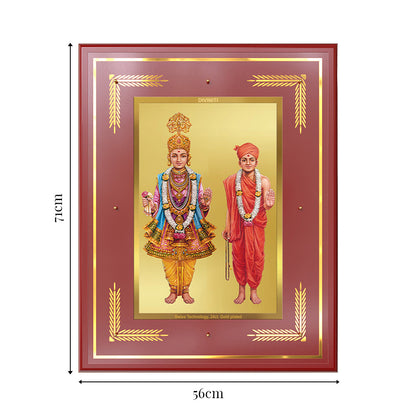 Lord Swaminarayan | Incarnation of Dharma & Divine Grace Wall Photo Frame in 24K Gold Plated Foil