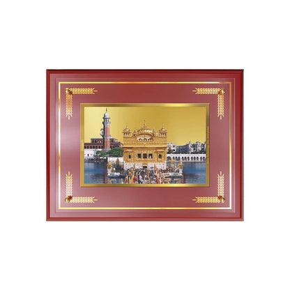 Sachkhand Shri Darbar Sahib Ji frame in 24k gold plated foil