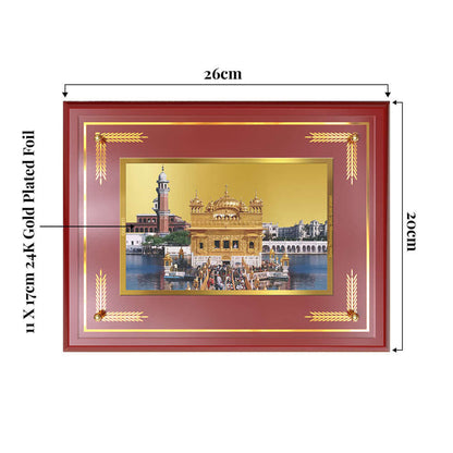 Sachkhand Shri Darbar Sahib Ji frame showing dimensions of product