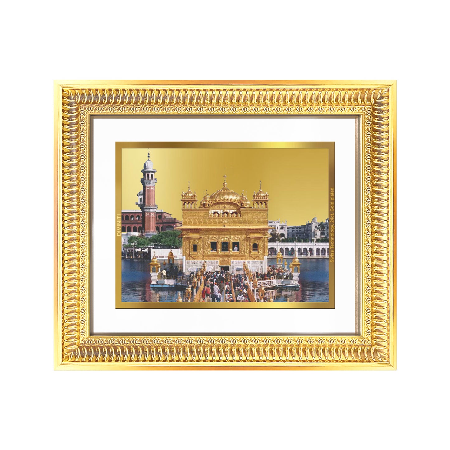 Sachkhand Shri Darbar Sahib -Golden Temple | Sacred Sikh Shrine Wall Mount Photo Frame in 24K Gold Plated Foil