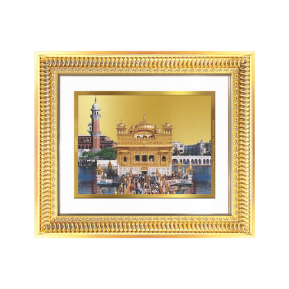 Sachkhand Shri Darbar Sahib -Golden Temple | Sacred Sikh Shrine Wall Mount Photo Frame in 24K Gold Plated Foil