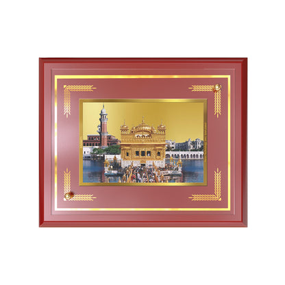 Sachkhand Shri Darbar Sahib Ji | Golden Temple | Sacred Sikh Shrine Wall and Tabletop Photo Frame in 24K Gold Plated Foil