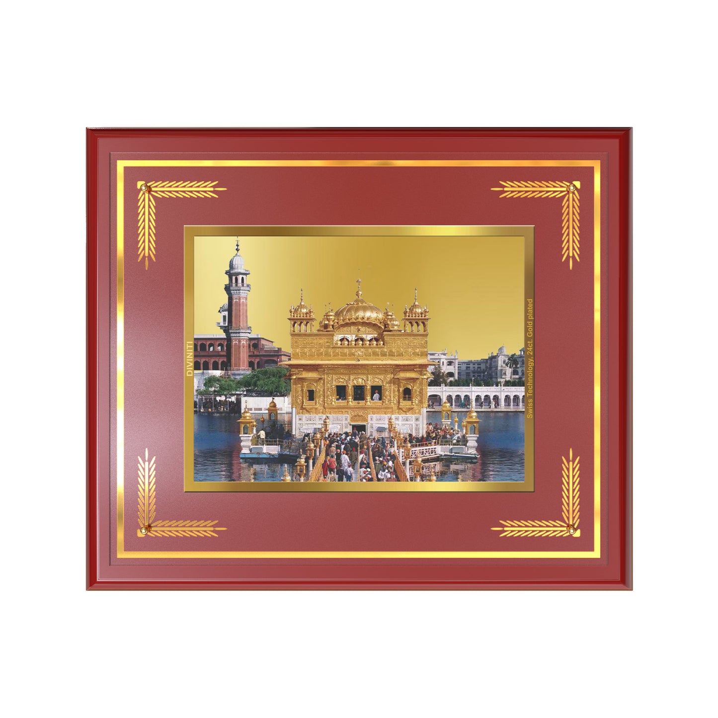 Sachkhand Shri Darbar Sahib -Golden Temple | Sacred Sikh Shrine Wall Mount Photo Frame in 24K Gold Plated Foil