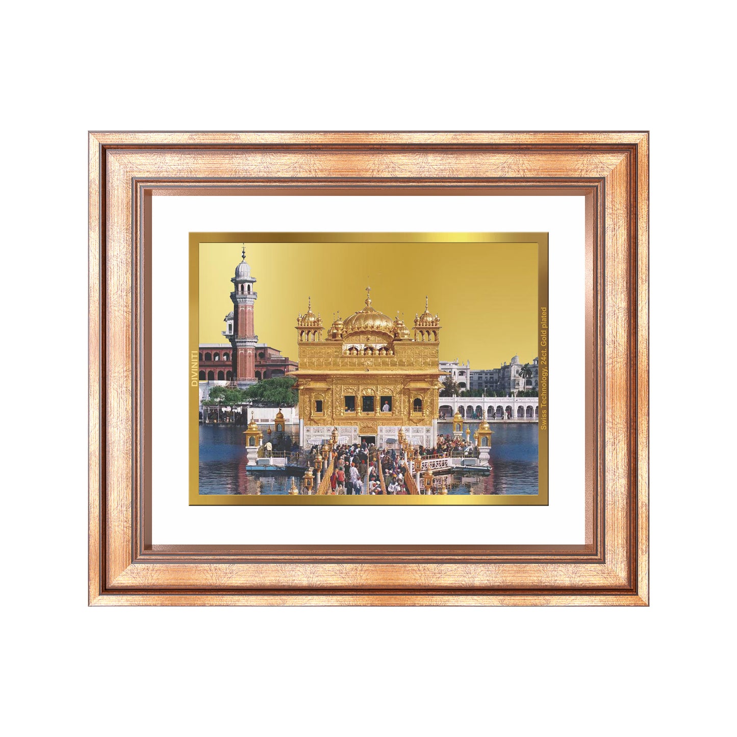 Sachkhand Shri Darbar Sahib -Golden Temple | Sacred Sikh Shrine Wall Mount Photo Frame in 24K Gold Plated Foil