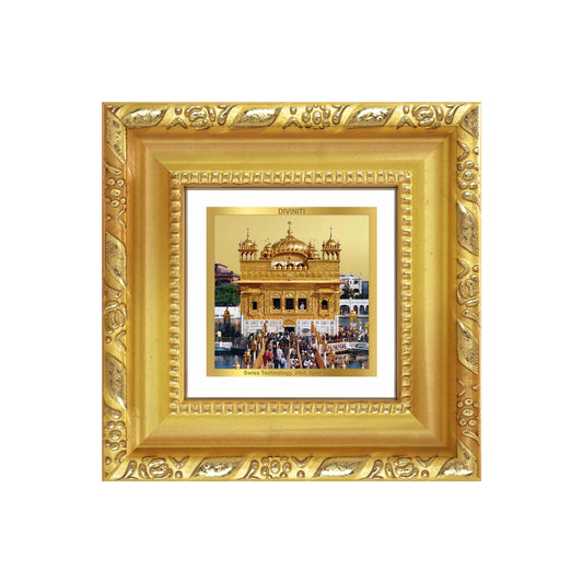 Sachkhand Shri Darbar Sahib -Golden Temple | Sacred Sikh Shrine Tabletop Frame in 24K Gold Plated Foil