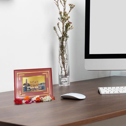 Sachkhand Shri Darbar Sahib Ji | Golden Temple | Sacred Sikh Shrine Wall and Tabletop Photo Frame in 24K Gold Plated Foil