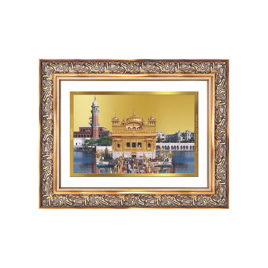 Sachkhand Shri Darbar Sahib | Golden Temple | Sacred Sikh Shrine Wall Mount Photo Frame in 24K Gold Plated Foil