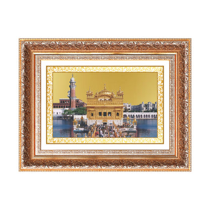 Sachkhand Shri Darbar Sahib | Golden Temple | Sacred Sikh Shrine Wall Mount Photo Frame in 24K Gold Plated Foil