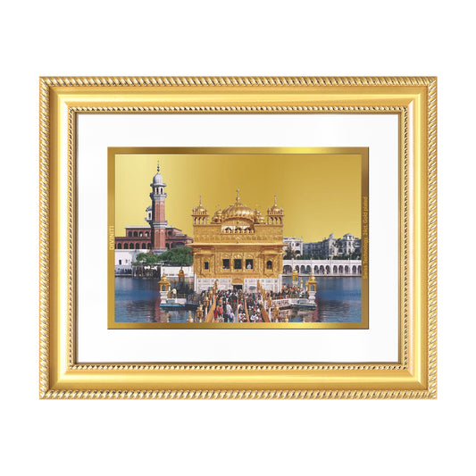 Sachkhand Shri Darbar Sahib | Golden Temple | Sacred Sikh Shrine Wall Mount Photo Frame in 24K Gold Plated Foil