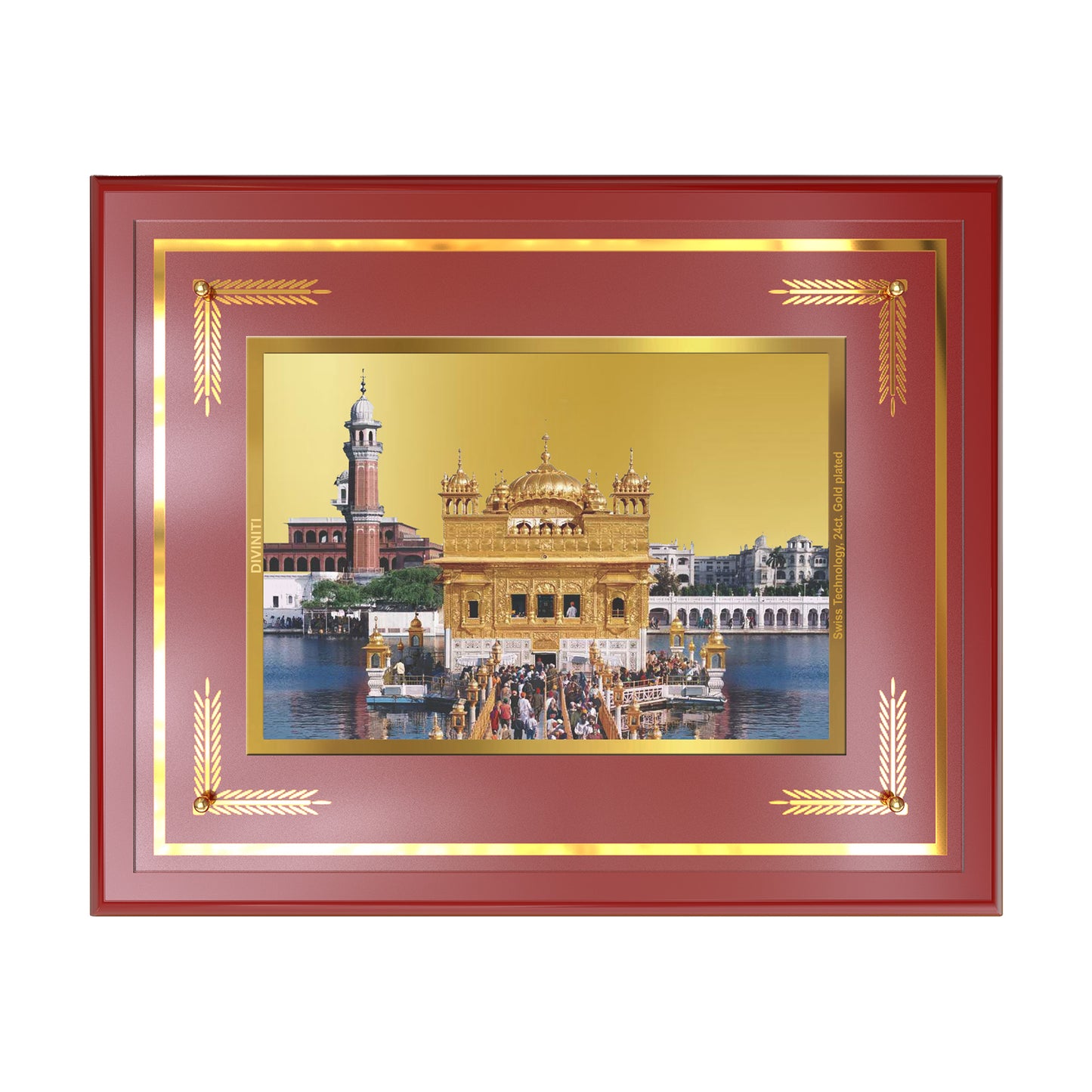 Sachkhand Shri Darbar Sahib | Golden Temple | Sacred Sikh Shrine Wall Mount Photo Frame in 24K Gold Plated Foil