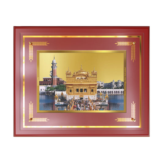 Sachkhand Shri Darbar Sahib | Golden Temple | Sacred Sikh Shrine Wall Mount Photo Frame in 24K Gold Plated Foil