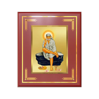 Sai Baba of Shirdi | Saint of Faith & Compassion Wall Mount Photo Frame in 24K Gold Plated Foil