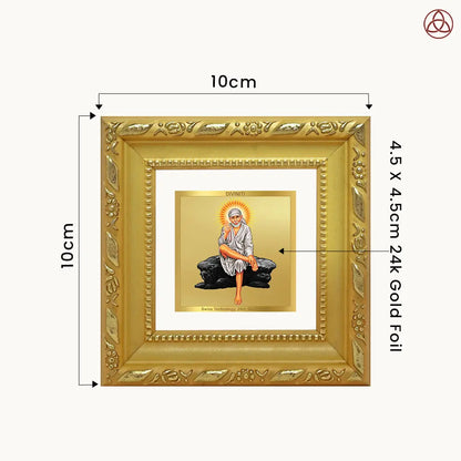 Sai Baba of Shirdi | Saint of Faith & Compassion Tabletop Frame in 24K Gold Plated Foil