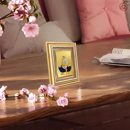 Sai Baba of Shirdi | Saint of Faith & Compassion Wall & Tabletop Photo Frame in 24K Gold Plated Foil