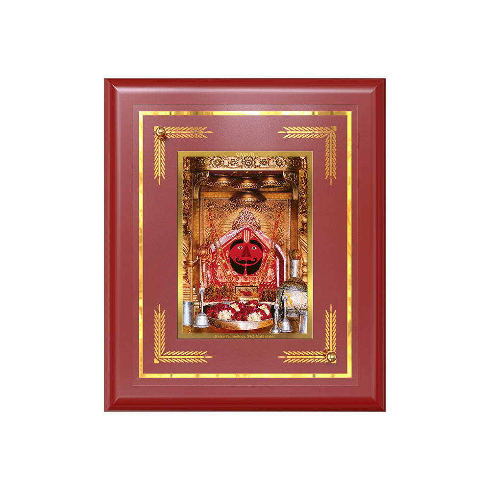 Salasar Balaji | Lord Hanuman of Salasar Dham Wall & Tabletop Frame in 24K Gold Plated Foil