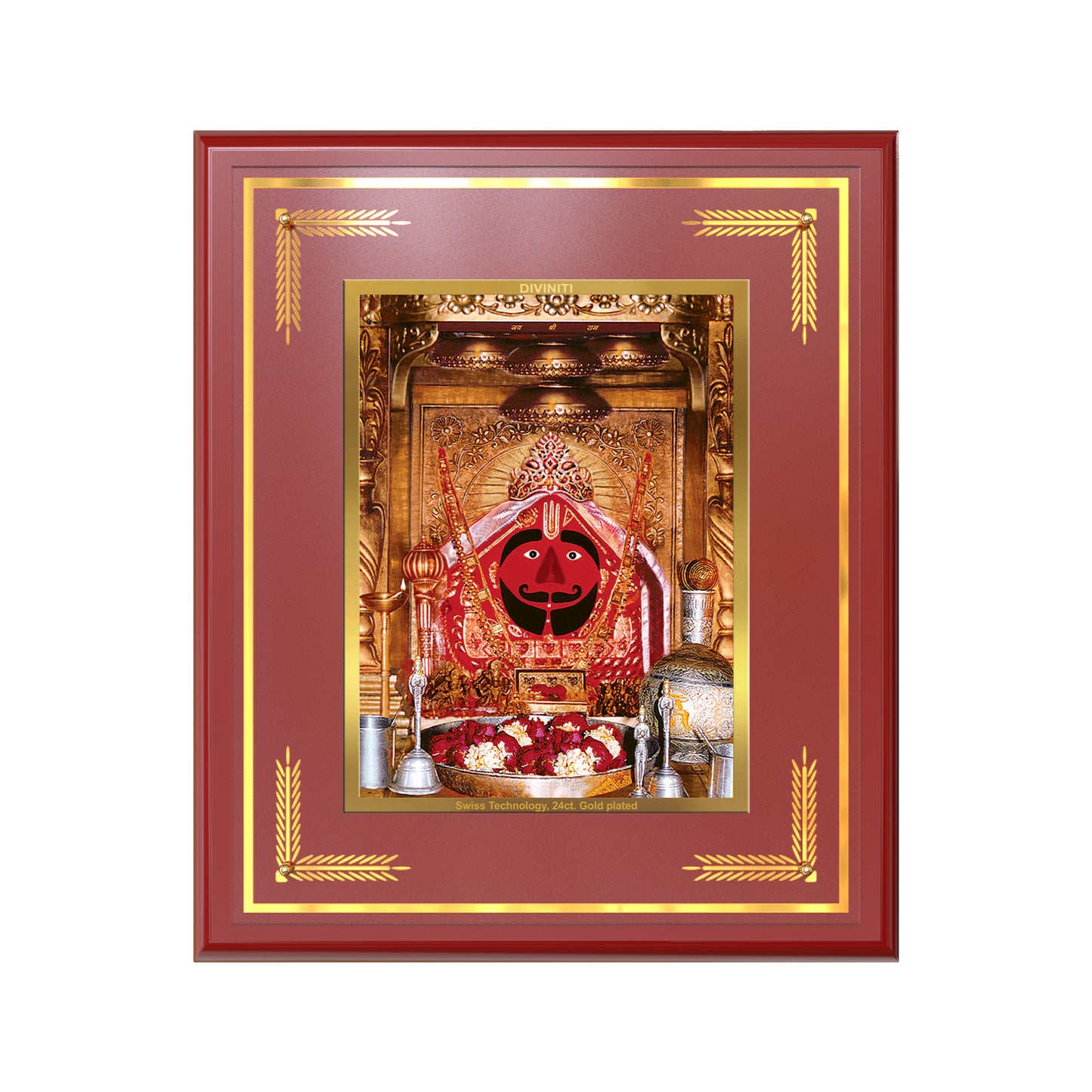 Salasar Balaji | Lord Hanuman of Salasar Dham Wall Mount Photo Frame in 24K Gold Plated Foil