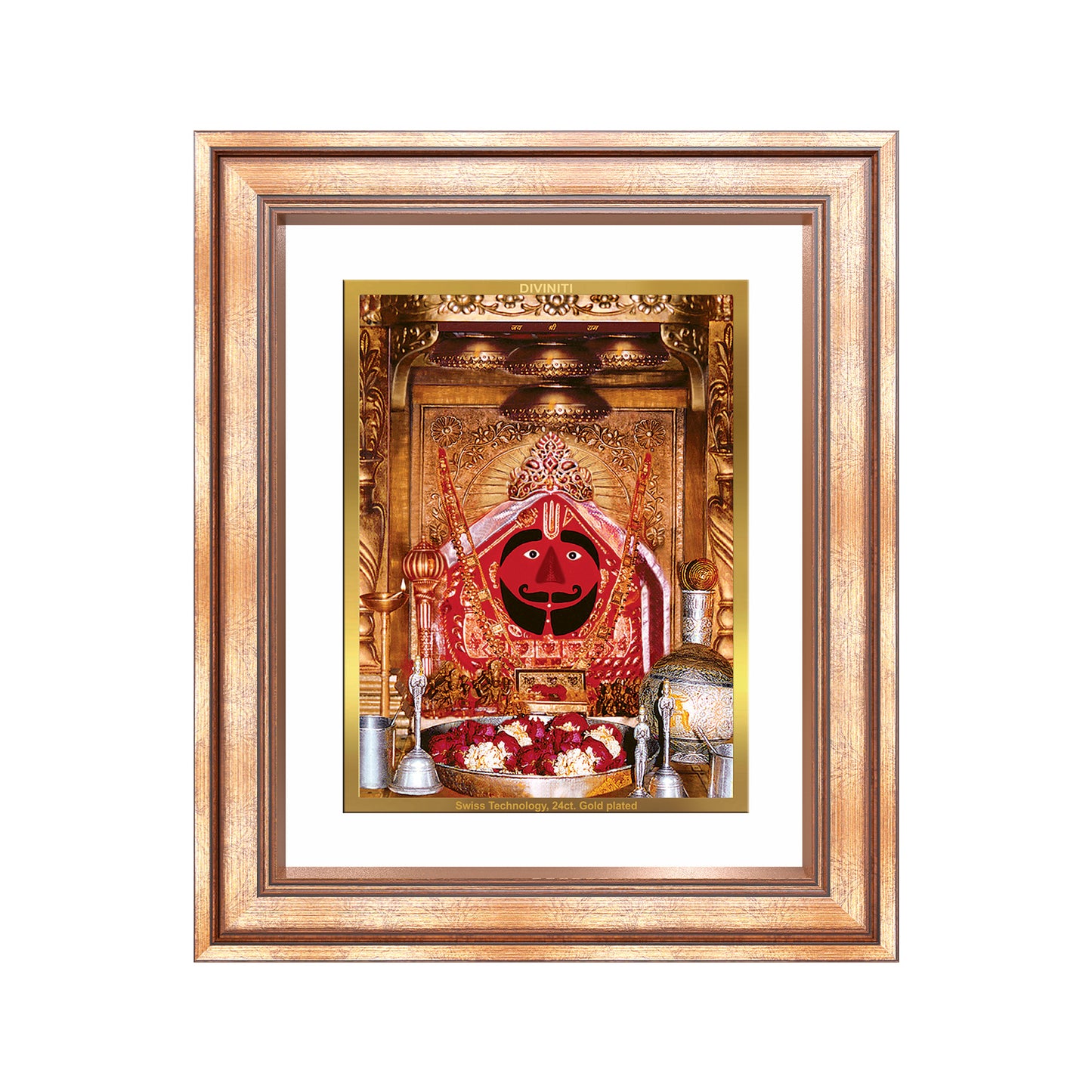 Salasar Balaji | Lord Hanuman of Salasar Dham Wall Mount Photo Frame in 24K Gold Plated Foil