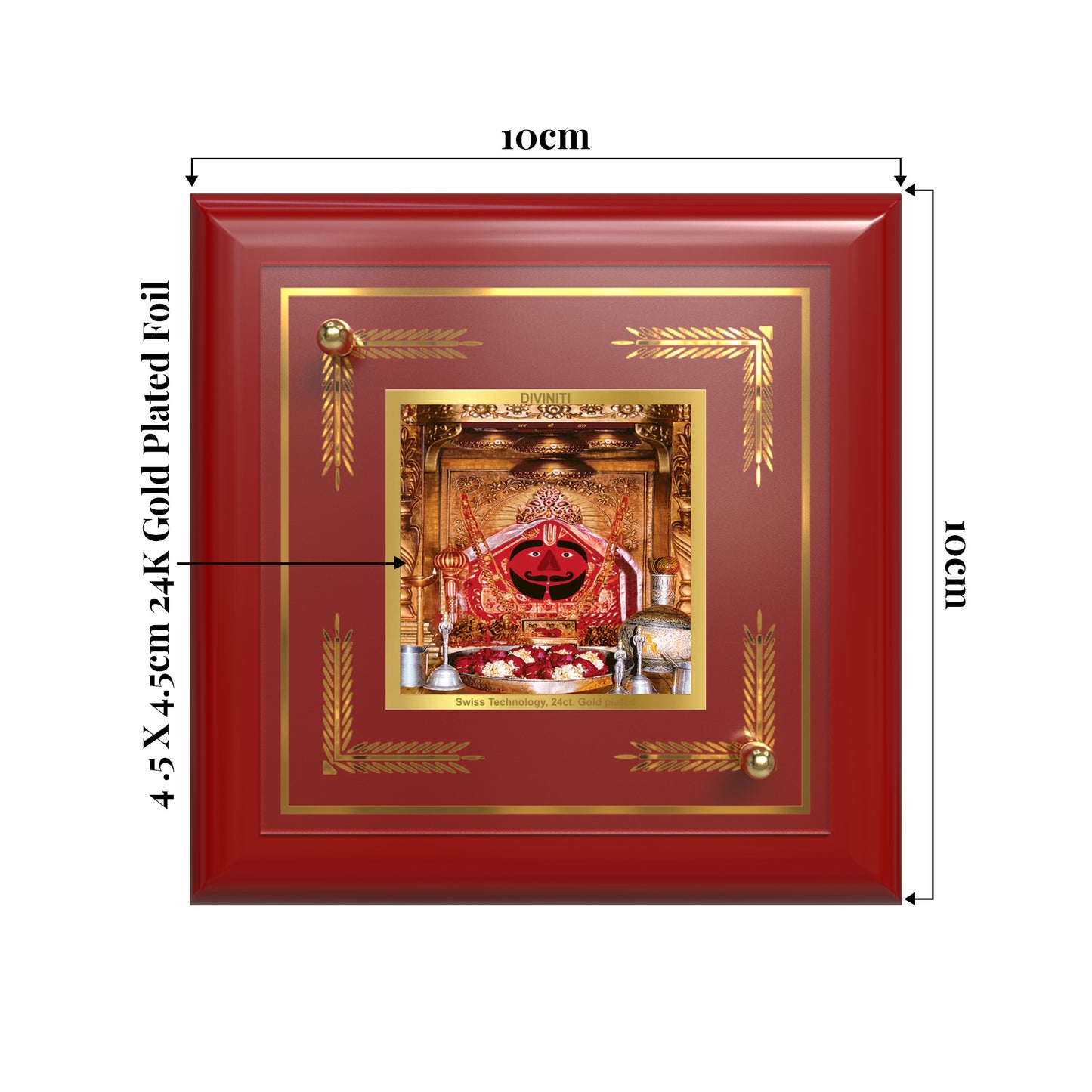 Salasar Balaji | Lord Hanuman of Salasar Dham Tabletop Frame in 24K Gold Plated Foil