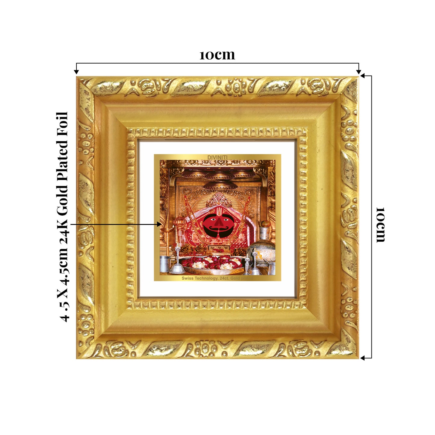 Salasar Balaji | Lord Hanuman of Salasar Dham Tabletop Frame in 24K Gold Plated Foil