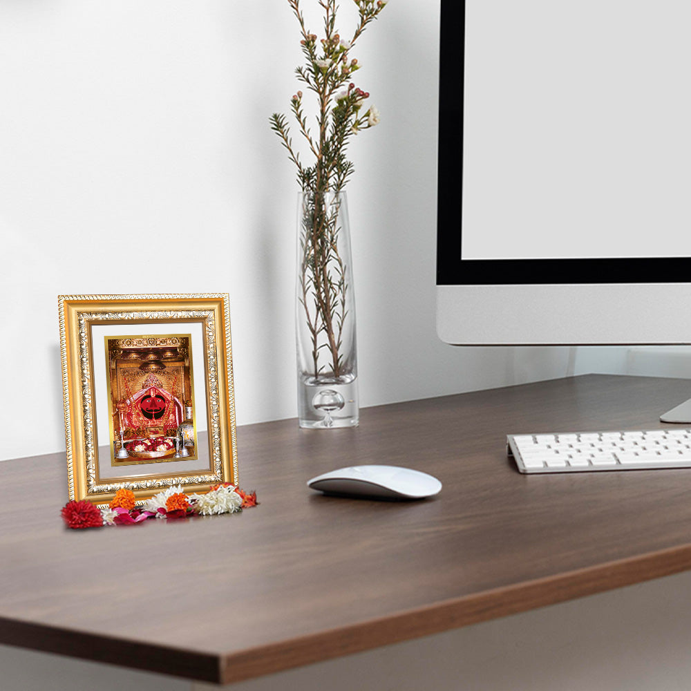 Salasar Balaji in 24K Gold Plated Foil Tabletop Photo Frame displayed on wooden table