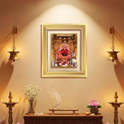 Salasar Balaji | Lord Hanuman of Salasar Dham Wall Mount Photo Frame in 24K Gold Plated Foil