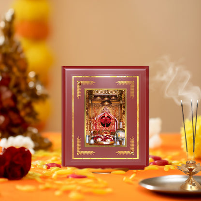 Salasar Balaji | Lord Hanuman of Salasar Dham Wall & Tabletop Frame in 24K Gold Plated Foil