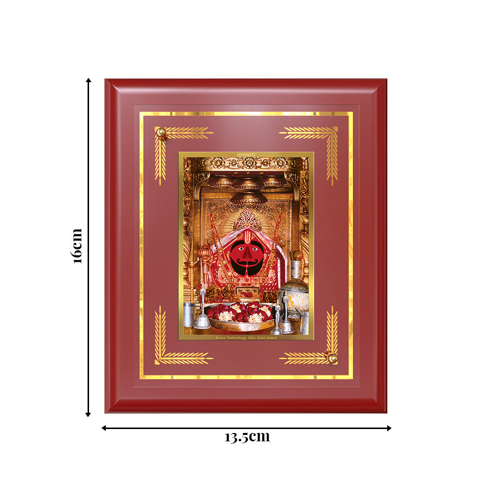 Salasar Balaji | Lord Hanuman of Salasar Dham Wall & Tabletop Frame in 24K Gold Plated Foil
