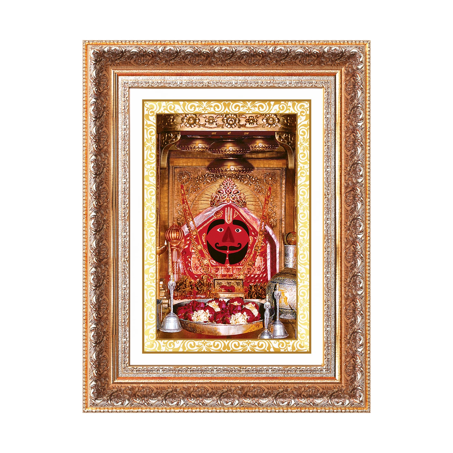 Salasar Balaji | Lord Hanuman of Salasar Dham Wall Mount Photo Frame in 24K Gold Plated Foil