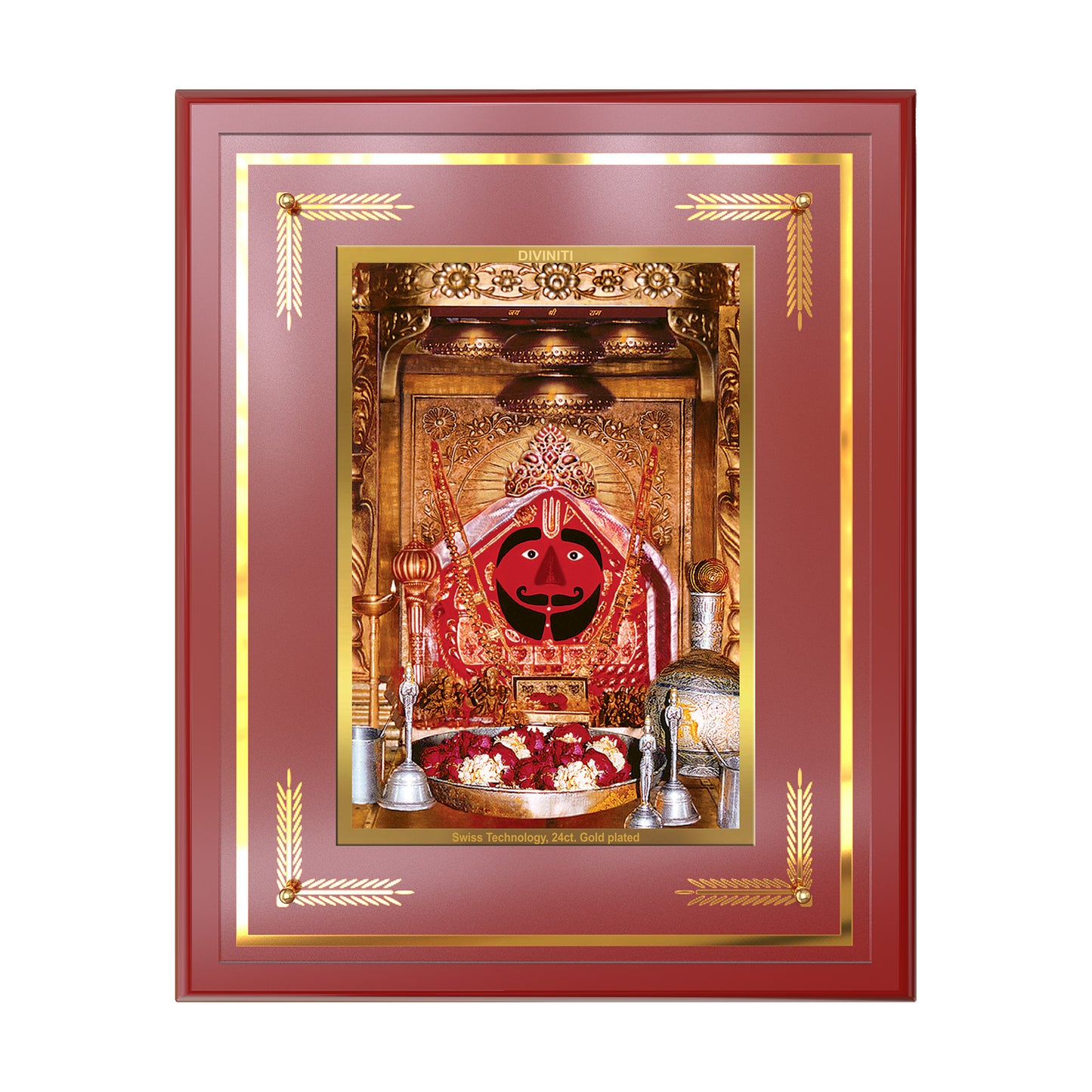 Salasar Balaji | Lord Hanuman of Salasar Dham Wall Mount Photo Frame in 24K Gold Plated Foil