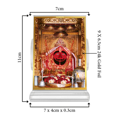 Salasar Balaji | Lord Hanuman of Salasar Dham Car Dashboard Frame in 24K Gold Plated Foil