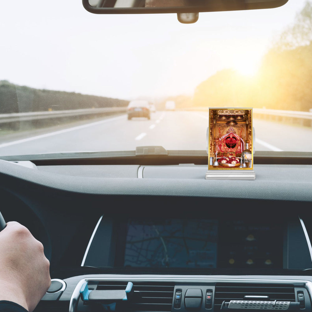 Salasar Balaji | Lord Hanuman of Salasar Dham Car Dashboard Frame in 24K Gold Plated Foil
