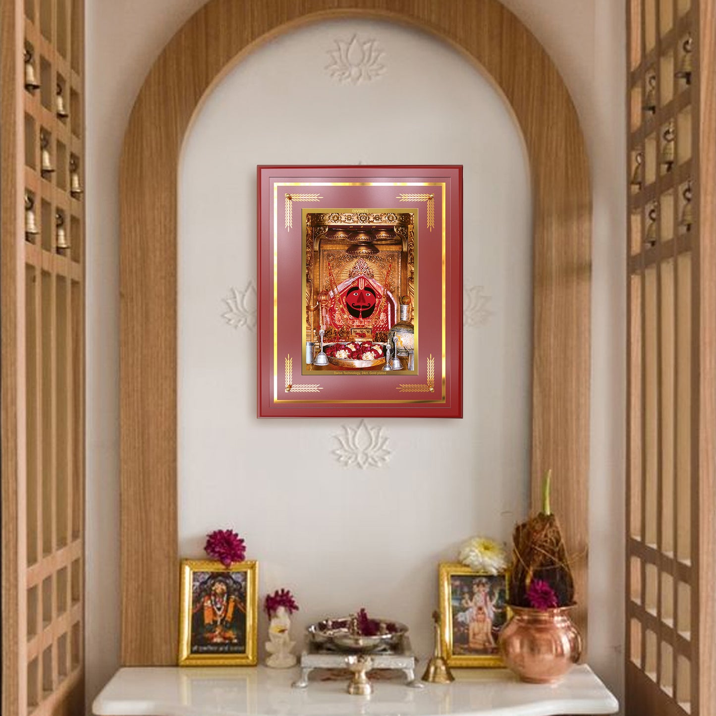 Salasar Balaji | Lord Hanuman of Salasar Dham Wall Mount Photo Frame in 24K Gold Plated Foil