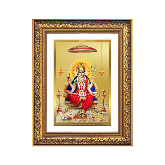 Santoshi Mata | Goddess of Contentment & Fulfilment Wall Photo Frame in 24K Gold Plated Foil