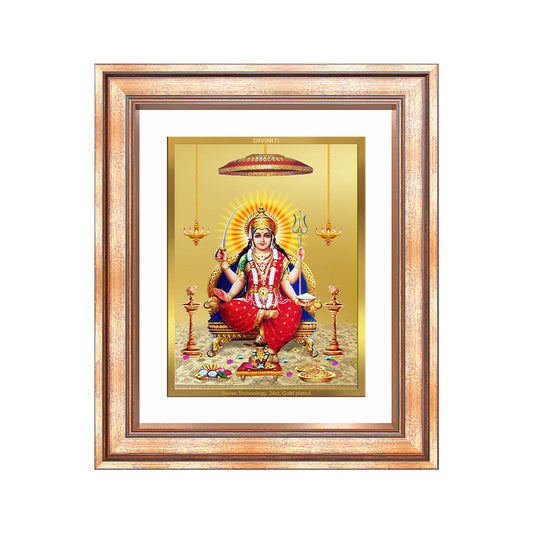 Santoshi Mata | Goddess of Contentment & Fulfilment Wall & Tabletop Frame in 24K Gold Plated Foil