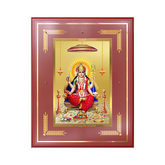 Santoshi Mata | Goddess of Contentment & Fulfilment Wall Photo Frame in 24K Gold Plated Foil