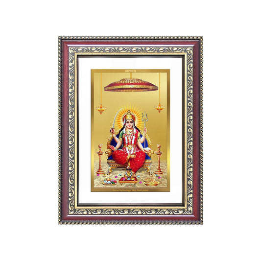 Santoshi Mata | Goddess of Contentment & Fulfilment Wall and Tabletop Photo Frame in 24K Gold Plated Foil