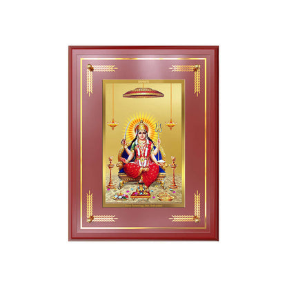 Santoshi Mata Photo Frame in 24k Gold Plated Foil