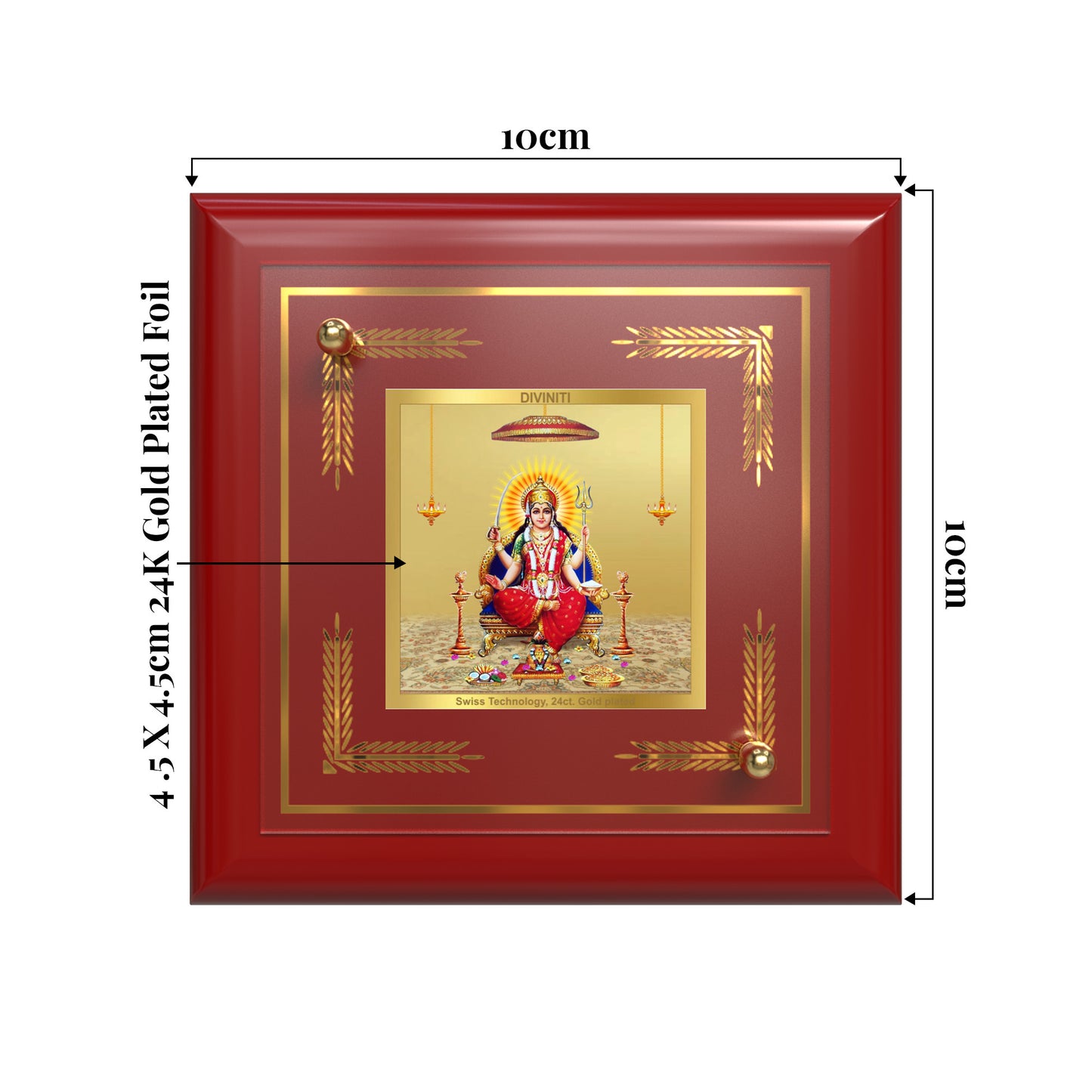 Santoshi Mata | Goddess of Contentment & Fulfilment Tabletop Frame in 24K Gold Plated Foil