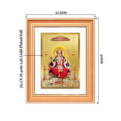 Santoshi Mata | Goddess of Contentment & Fulfilment Wall & Tabletop Frame in 24K Gold Plated Foil