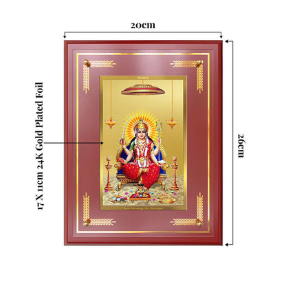 Santoshi Mata Photo Frame showing product dimension