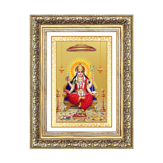 Santoshi Mata | Goddess of Contentment & Fulfilment Wall Photo Frame in 24K Gold Plated Foil