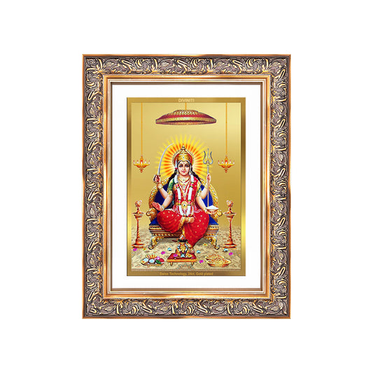 Santoshi Mata | Goddess of Contentment & Fulfilment Wall Photo Frame in 24K Gold Plated Foil