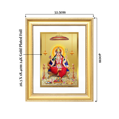 Santoshi Mata | Goddess of Contentment & Fulfilment Wall & Tabletop Frame in 24K Gold Plated Foil