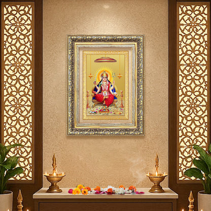 Santoshi Mata | Goddess of Contentment & Fulfilment Wall Photo Frame in 24K Gold Plated Foil