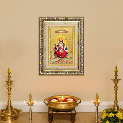 Santoshi Mata | Goddess of Contentment & Fulfilment Wall Photo Frame in 24K Gold Plated Foil