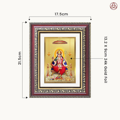 Santoshi Mata | Goddess of Contentment & Fulfilment Wall & Tabletop Photo Frame in 24K Gold Plated Foil