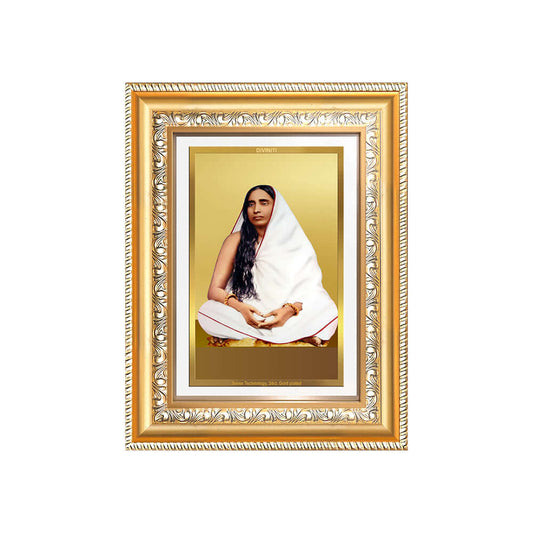 Sarada Devi Wall and Tabletop Photo Frame in 24K Gold Plated Foil featuring the revered figure Sarada Devi.