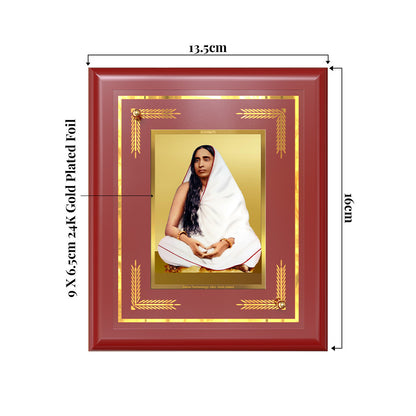 Holy Mother Sarada Devi | Divine Consort of Sri Ramakrishna Wall & Tabletop Frame in 24K Gold Plated Foil