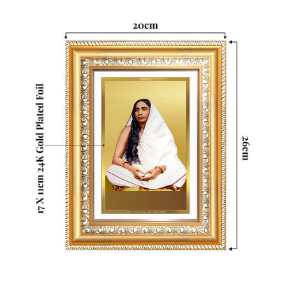 Sarada Devi Wall and Tabletop Photo Frame featuring 24K Gold Plated Foil, dimensions 20cm x 26cm.